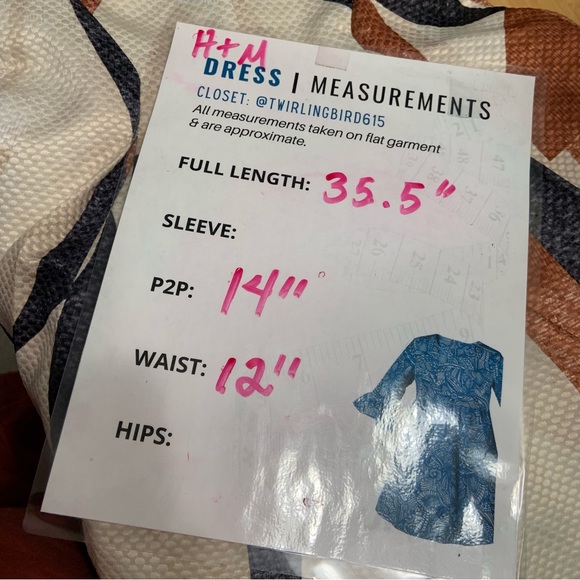 H&M fit and flare summer dress with brown, black, tan geometric pattern size S - Picture 11 of 11